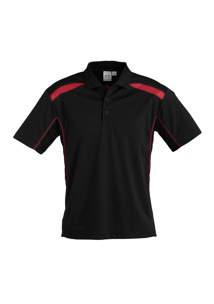 United Mens Short Sleeve Polo - Black/Red