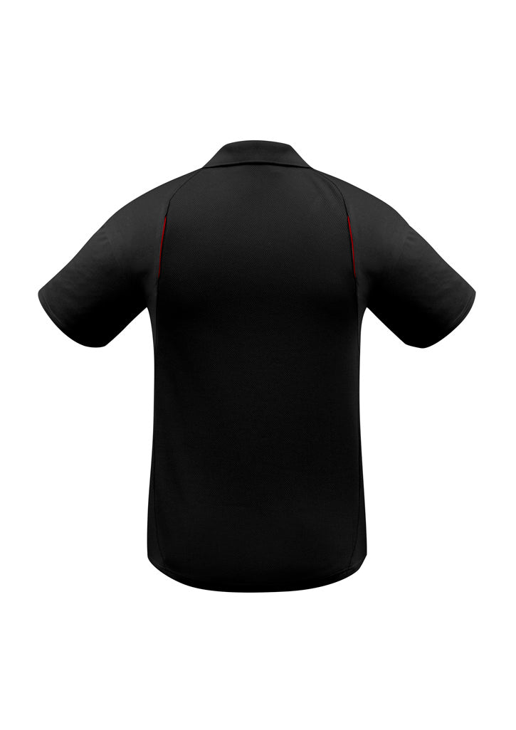 United Mens Short Sleeve Polo - Black/Red