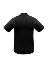 United Mens Short Sleeve Polo - Black/Red