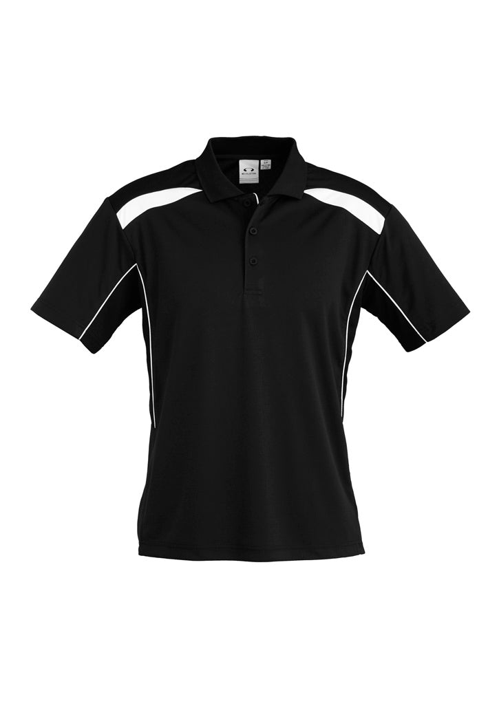 United Mens Short Sleeve Polo - Black/White