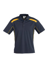 United Mens Short Sleeve Polo - Navy/Gold