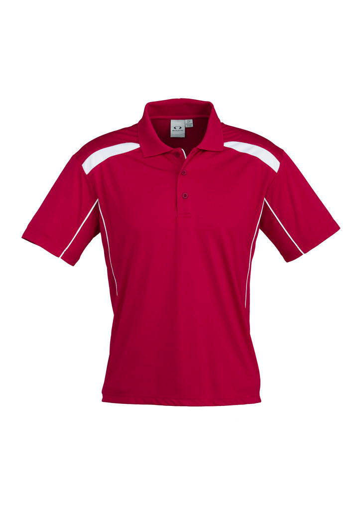 United Mens Short Sleeve Polo - Red/White