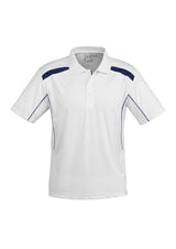 United Mens Short Sleeve Polo - White/Navy