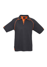 Fusion Mens Short Sleeve Polo - Grey/Fluoro Orange