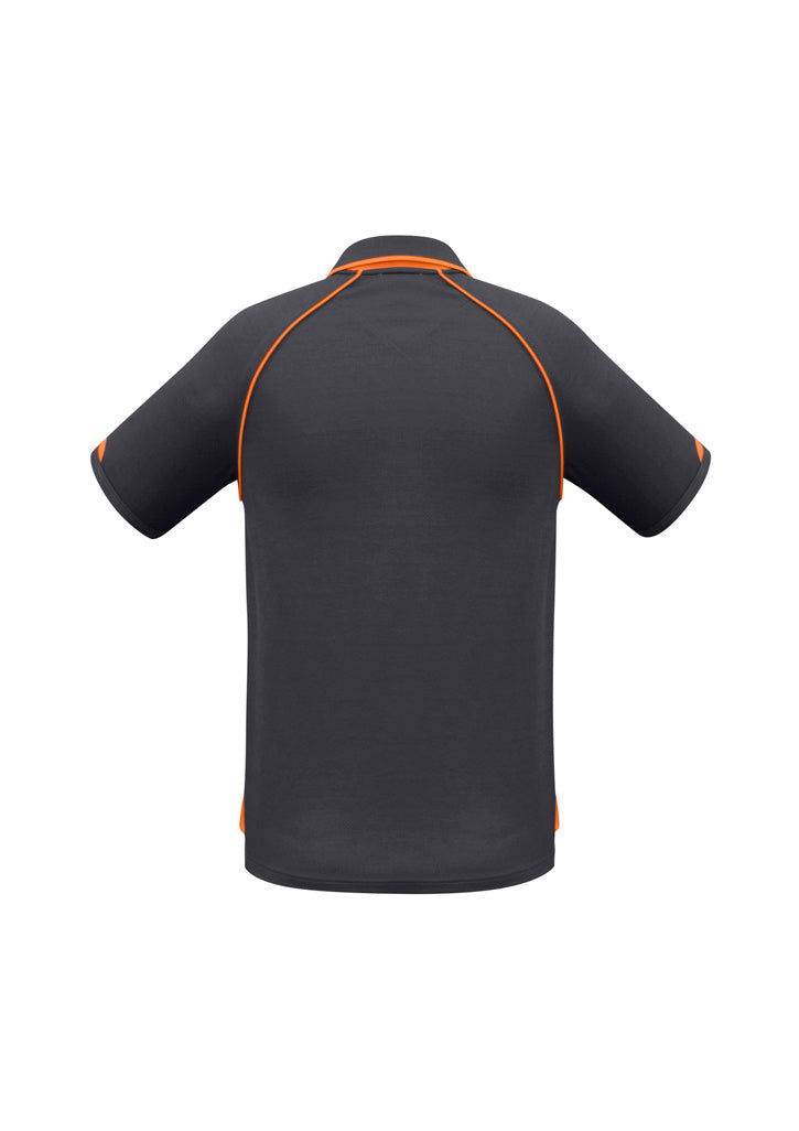 Fusion Mens Short Sleeve Polo - Grey/Fluoro Orange