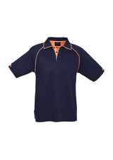 Fusion Mens Short Sleeve Polo - Navy/Fluoro Orange