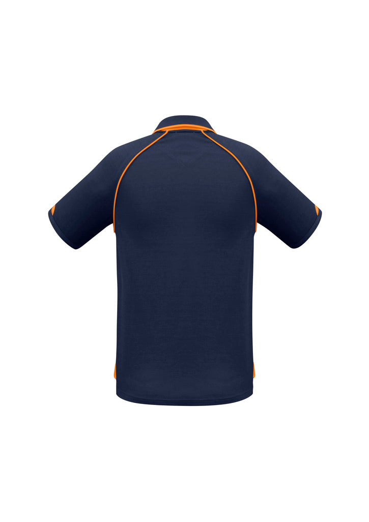 Fusion Mens Short Sleeve Polo - Navy/Fluoro Orange