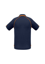 Fusion Mens Short Sleeve Polo - Navy/Fluoro Orange