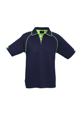 Fusion Mens Short Sleeve Polo - Navy/Fluoro Yellow/Lime