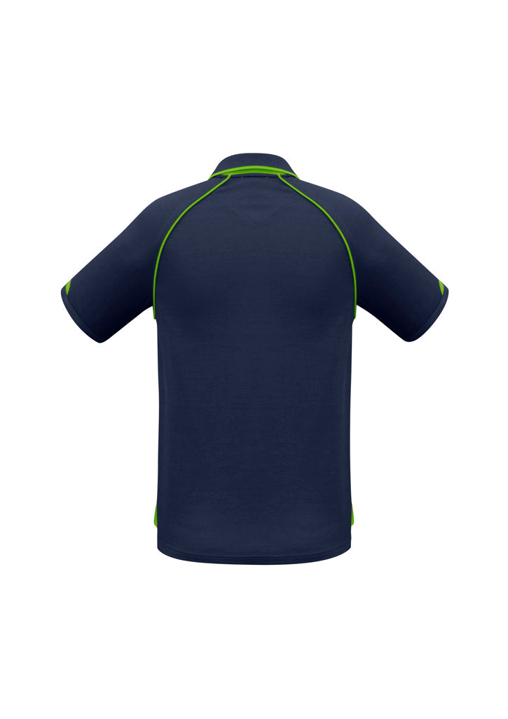 Fusion Mens Short Sleeve Polo - Navy/Fluoro Yellow/Lime