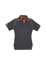 Fusion Womens Short Sleeve Polo - Grey/Fluoro Orange