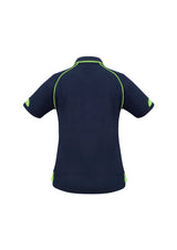 Fusion Womens Short Sleeve Polo - Navy/Fluoro Yellow/Lime
