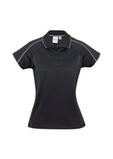Blade Womens Short Sleeve Polo - Black/Silver Grey