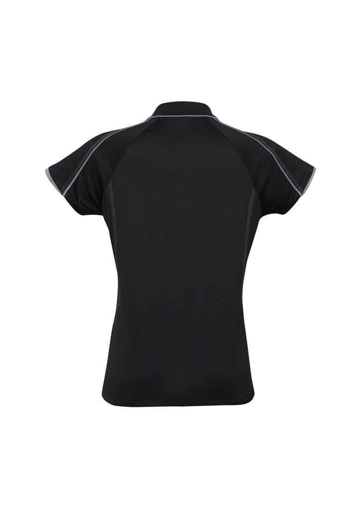 Blade Womens Short Sleeve Polo - Black/Silver Grey