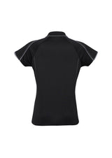 Blade Womens Short Sleeve Polo - Black/Silver Grey