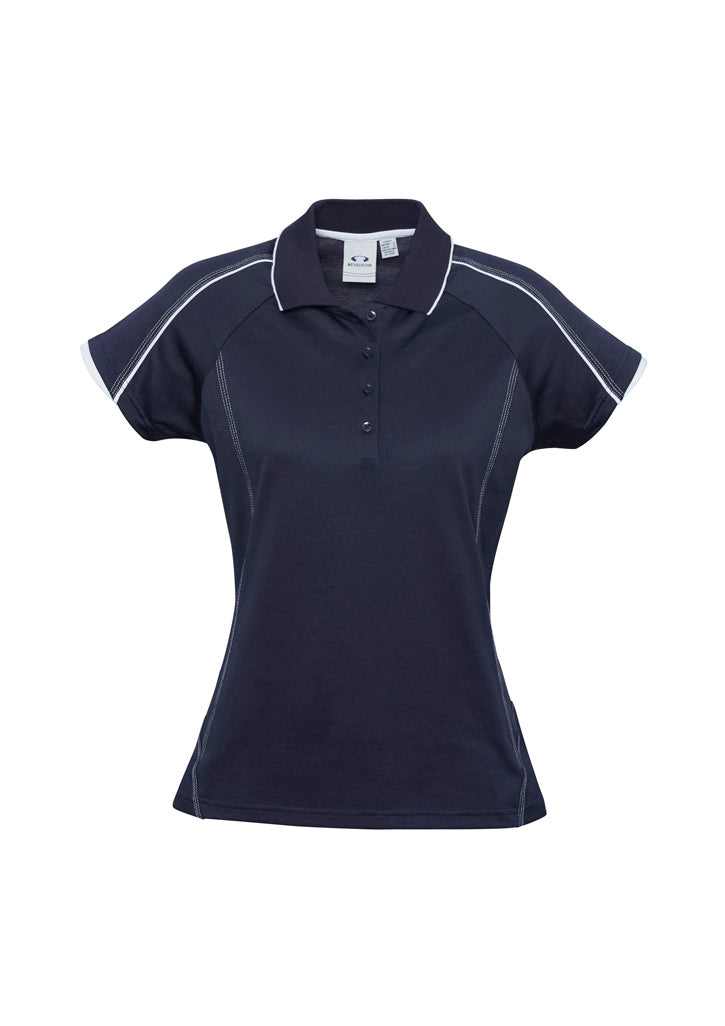 Blade Womens Short Sleeve Polo - Navy/White