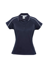 Blade Womens Short Sleeve Polo - Navy/White