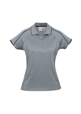 Blade Womens Short Sleeve Polo - Silver Grey/Black