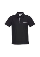 Edge Mens Short Sleeve Polo - Black/Check