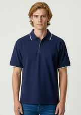 Elite Mens Short Sleeve Polo - Black/White