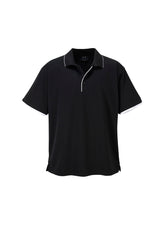 Elite Mens Short Sleeve Polo - Black/White