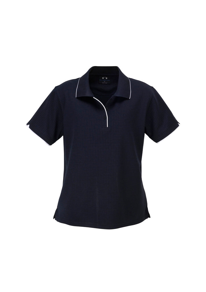 Elite Womens Short Sleeve Polo - Navy/White
