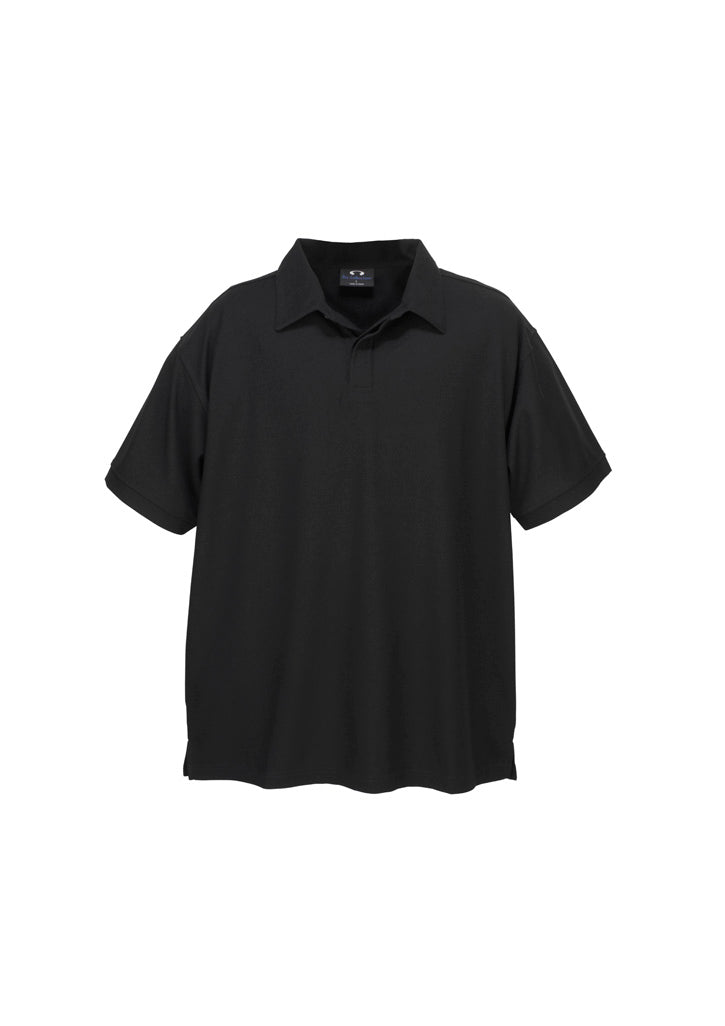 Micro Mens Waffle Short Sleeve Polo - Black