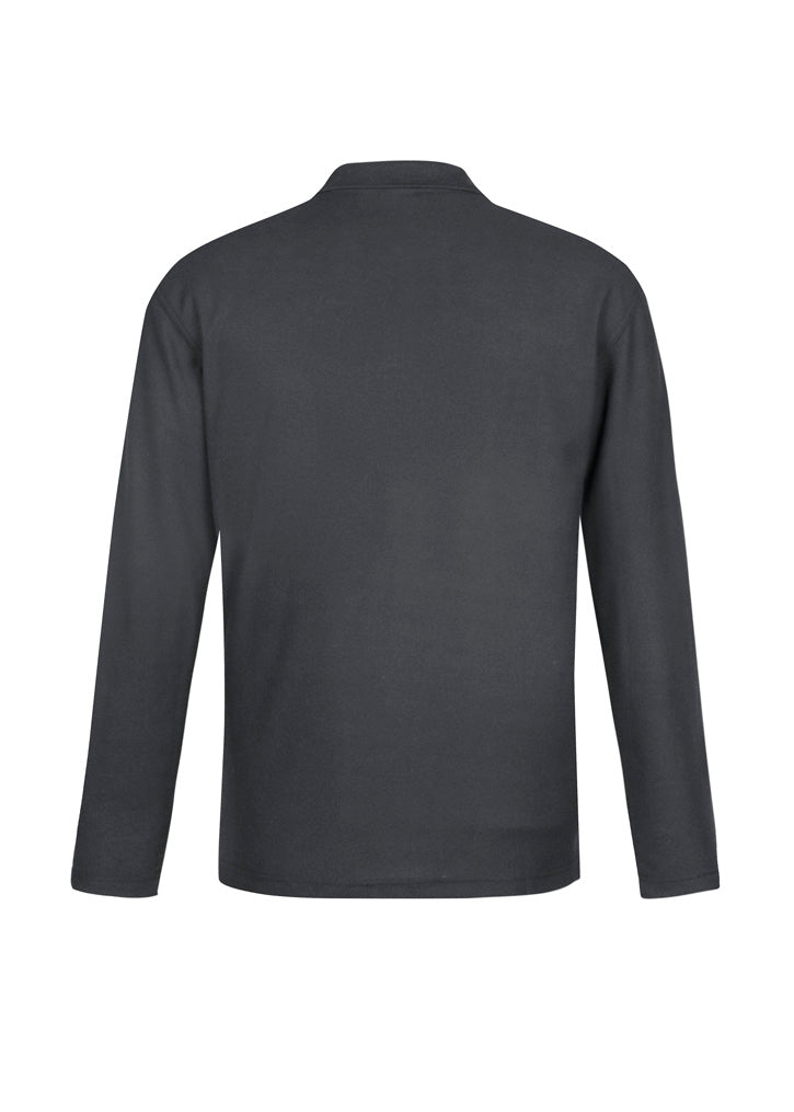 Crew Mens Long Sleeve Polo - Charcoal