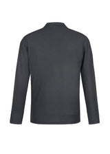Crew Mens Long Sleeve Polo - Charcoal