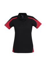 Talon Womens Short Sleeve Polo - Black/Red