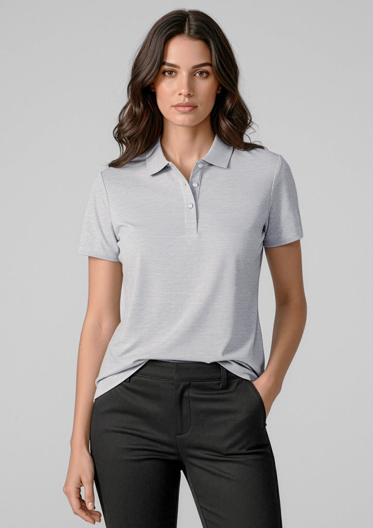 Orbit Womens Short Sleeve Polo - Silver