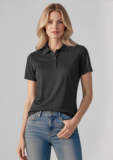 Echo Womens Short Sleeve Polo - Black Graphite