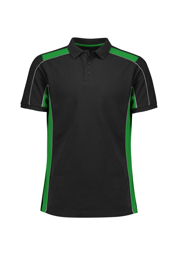 Grid Unisex Short Sleeve Polo - Black/Green