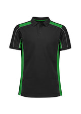 Grid Unisex Short Sleeve Polo - Black/Green