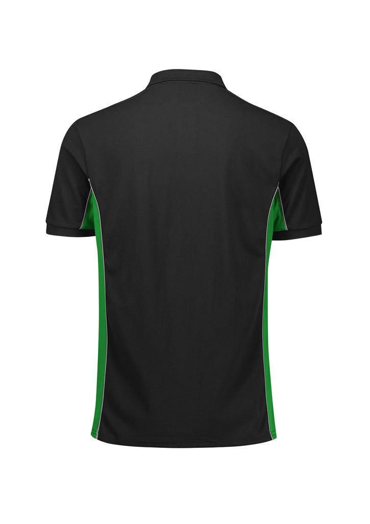 Grid Unisex Short Sleeve Polo - Black/Green