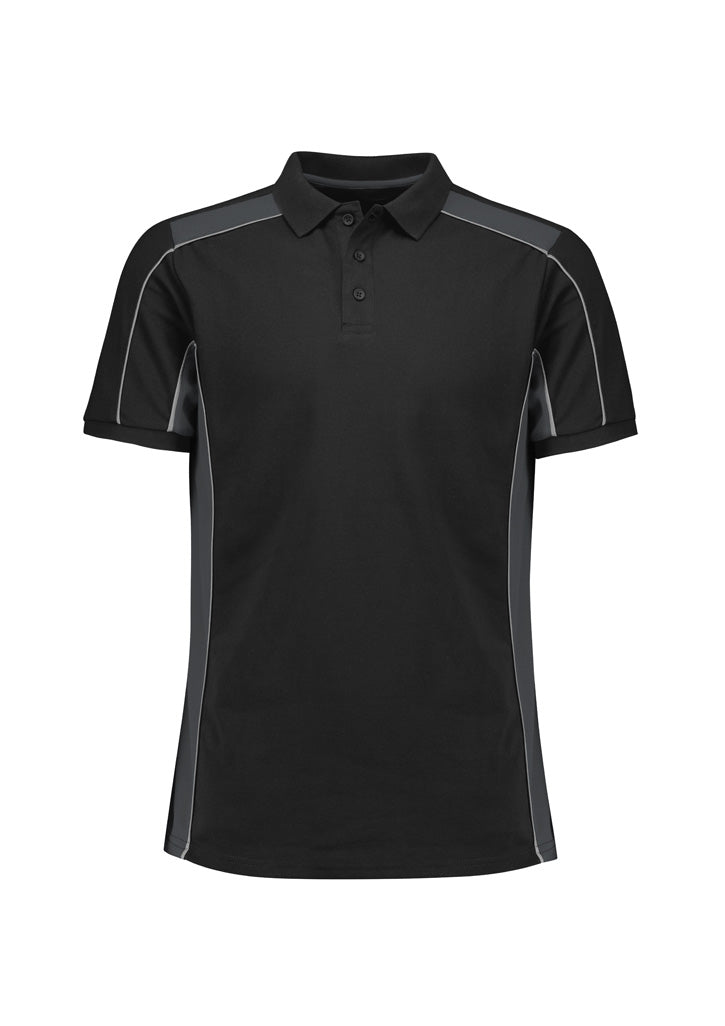 Grid Unisex Short Sleeve Polo - Black/Grey