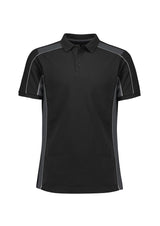 Grid Unisex Short Sleeve Polo - Black/Grey