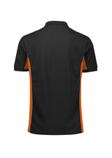 Grid Unisex Short Sleeve Polo - Black/Orange