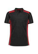 Grid Unisex Short Sleeve Polo - Black/Red