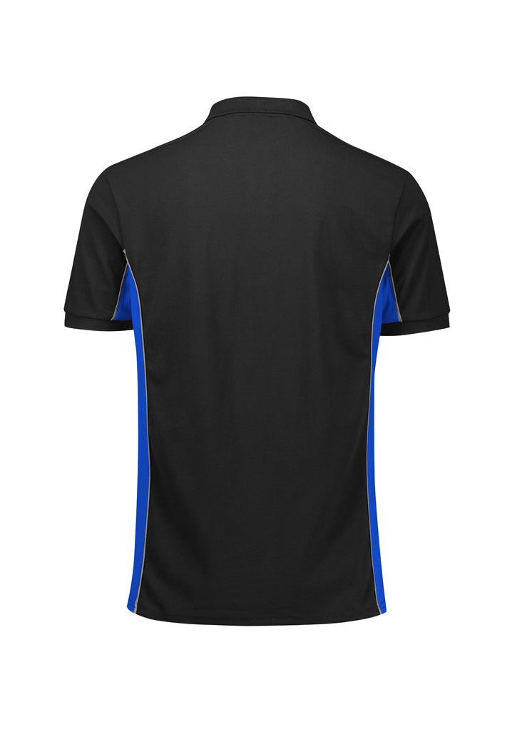 Grid Unisex Short Sleeve Polo - Black/Royal