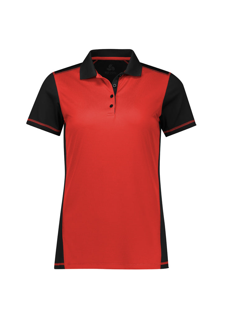 Dart Womens Short Sleeve Polo - Black/Red
