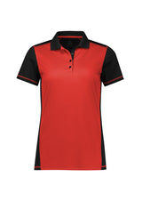 Dart Womens Short Sleeve Polo - Black/Red