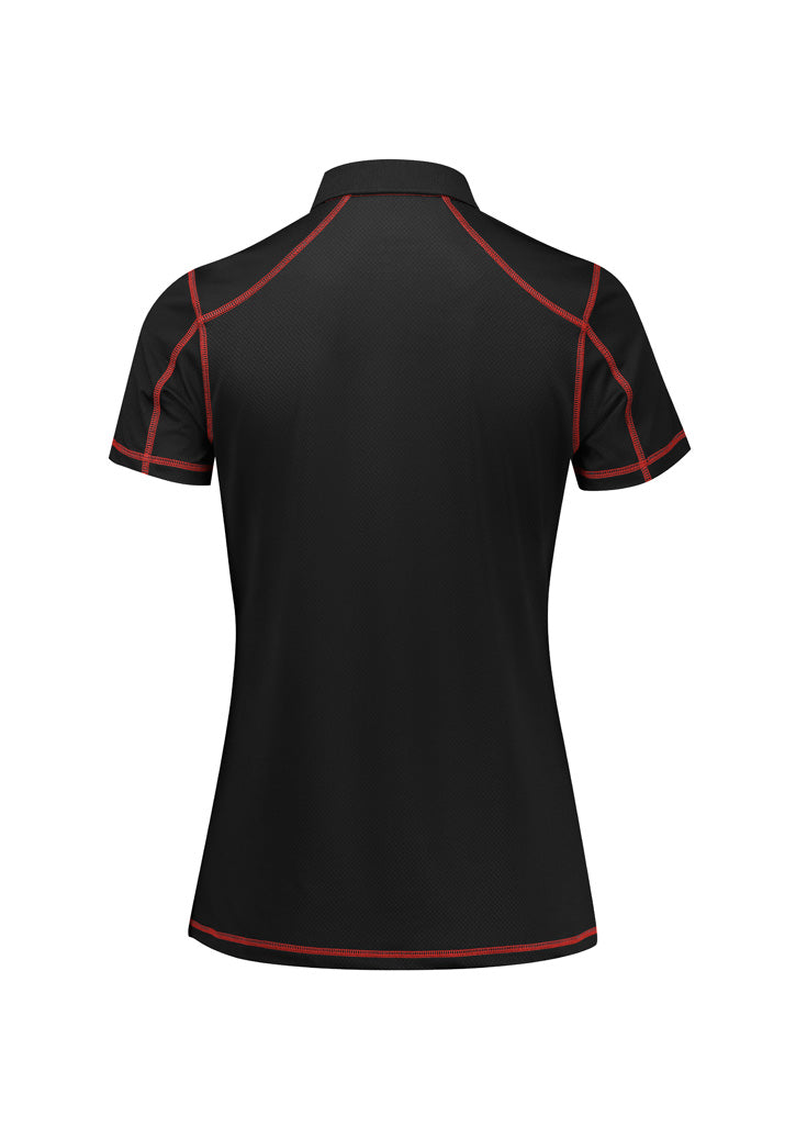 Dart Womens Short Sleeve Polo - Black/Red