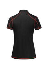 Dart Womens Short Sleeve Polo - Black/Red