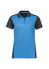 Dart Womens Short Sleeve Polo - Grey/Cyan