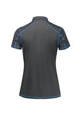 Dart Womens Short Sleeve Polo - Grey/Cyan