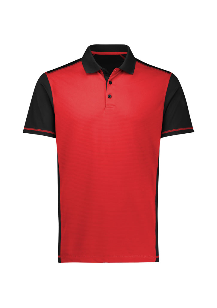 Dart Mens Short Sleeve Polo - Black/Red