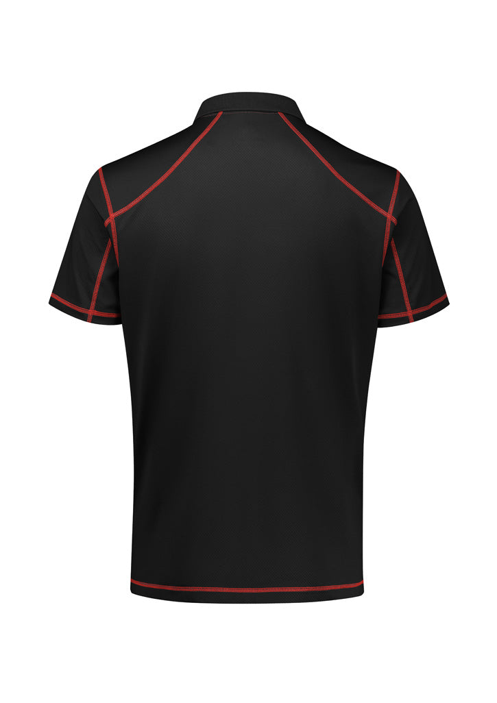 Dart Mens Short Sleeve Polo - Black/Red