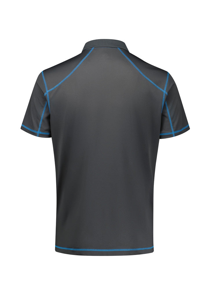 Dart Mens Short Sleeve Polo - Grey/Cyan