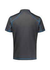 Dart Mens Short Sleeve Polo - Grey/Cyan
